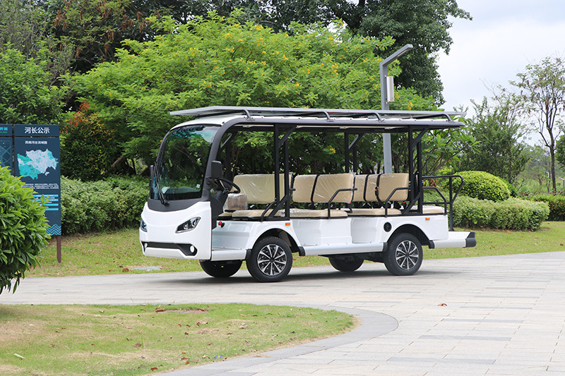 11 Seater Electric Sightseeing Bus With Solar Panel 7.5KW Lithium Battery