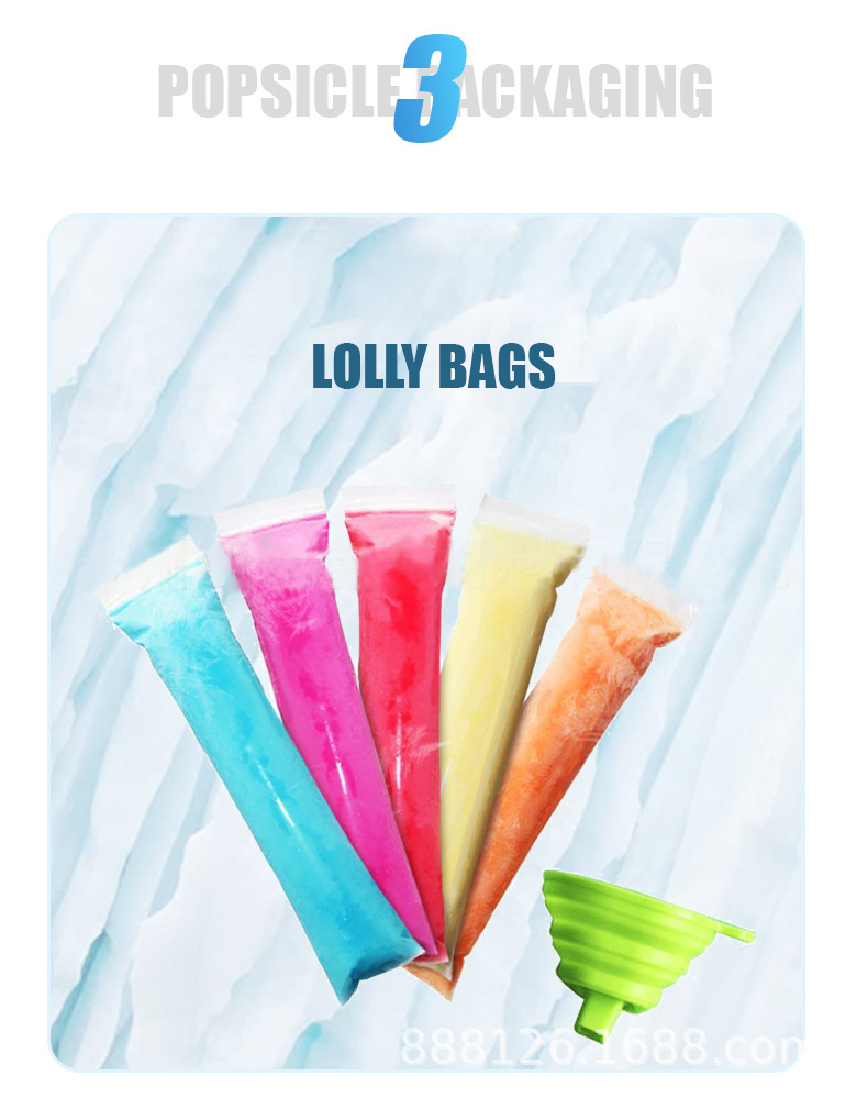 Custom Printed Heat Seal Plastic Ice Packaging for Transparent Frosted Ice Cream