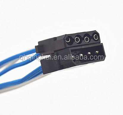 ATX Sleeved 4Pin PC Molex Cable Male to Female 1007 20AWG Power Supply Extension Cable