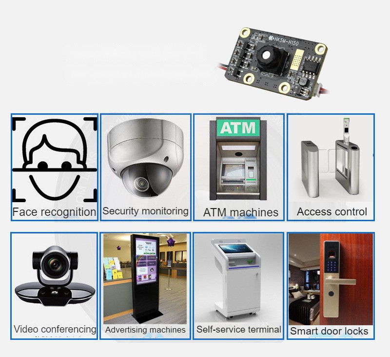 HK5M-H150 5MP Iris Recognition USB Computer Camera Industrial Module 1080P Infrared Light H150 Max Dynamic Range 67 dB