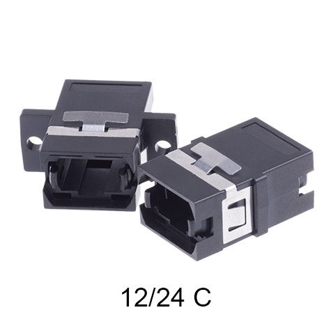 Black Color MPO Fiber Optic Adapter 12C / 24C / 36 C Easy Operating