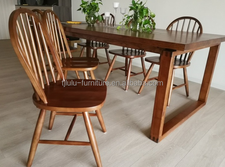 Nordic Modern Dining Chair with Backrest and I Shape Solid Wood Frame in NC/PU Paint Finish