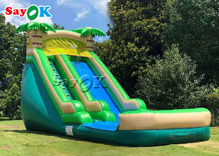 Industrial Inflatable Water Slide Park Fire Proof Jungle Palm Tree Inflatable Pool Slide For Toddler