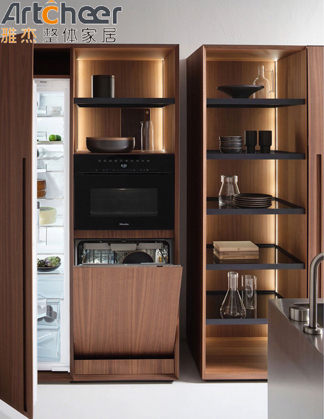 Small Room Kitchen Cabinets with Customized Color and Island Cabinet in Modern Design