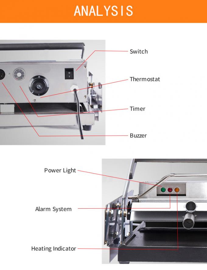 2.4kw Hamburger Bun Toaster Bakery Processing Equipment With Aluminum Alloy Base