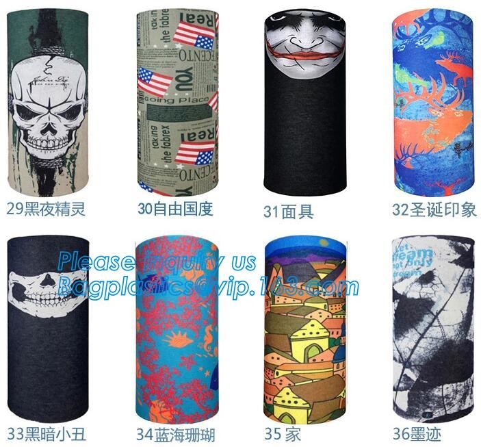 multi choice women head scarf printed colorful face mask custom logo/size bandana,Sport Strapping Seamless Custom Gaiter Whi