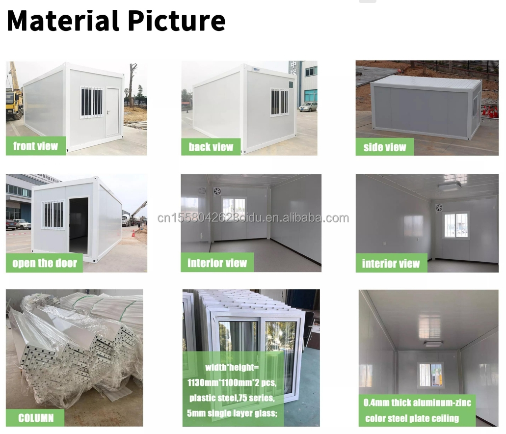 20ft/40ft Easy Move Prefabricated Flat Pack Container Wall 50/75/100mm Wave Sandwich Panel Portable Storage for Shop