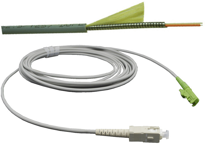 Rodent-resistant E2000 to SC simplex armored fiber optic patch cables armoured cord jumper