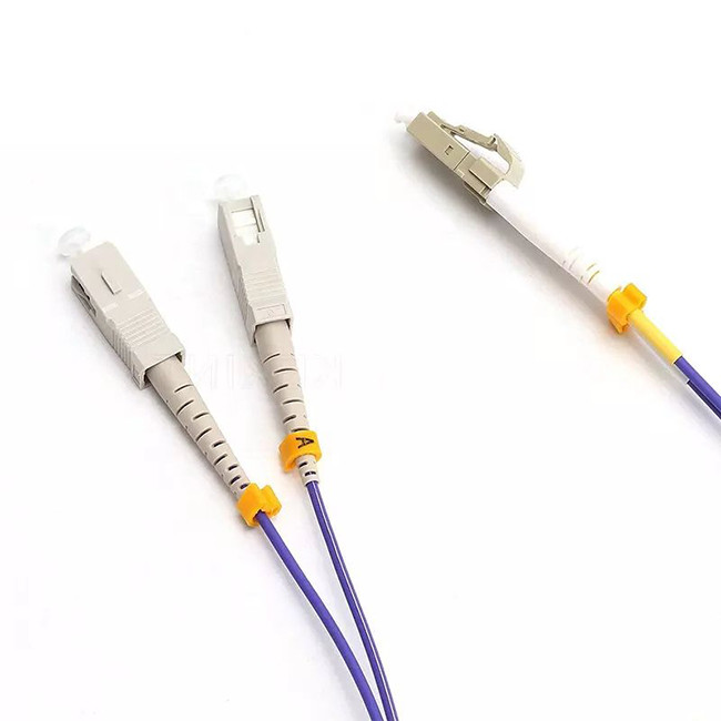 Fiber Optic Patch Leads 2cores LC APC To SC APC OM4 50/125um LSZH Purple Duplex