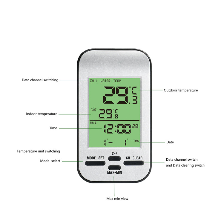 2xAAA 1.5V Battery Powered Floating Pool Thermometer For Accurate Temperature Reading