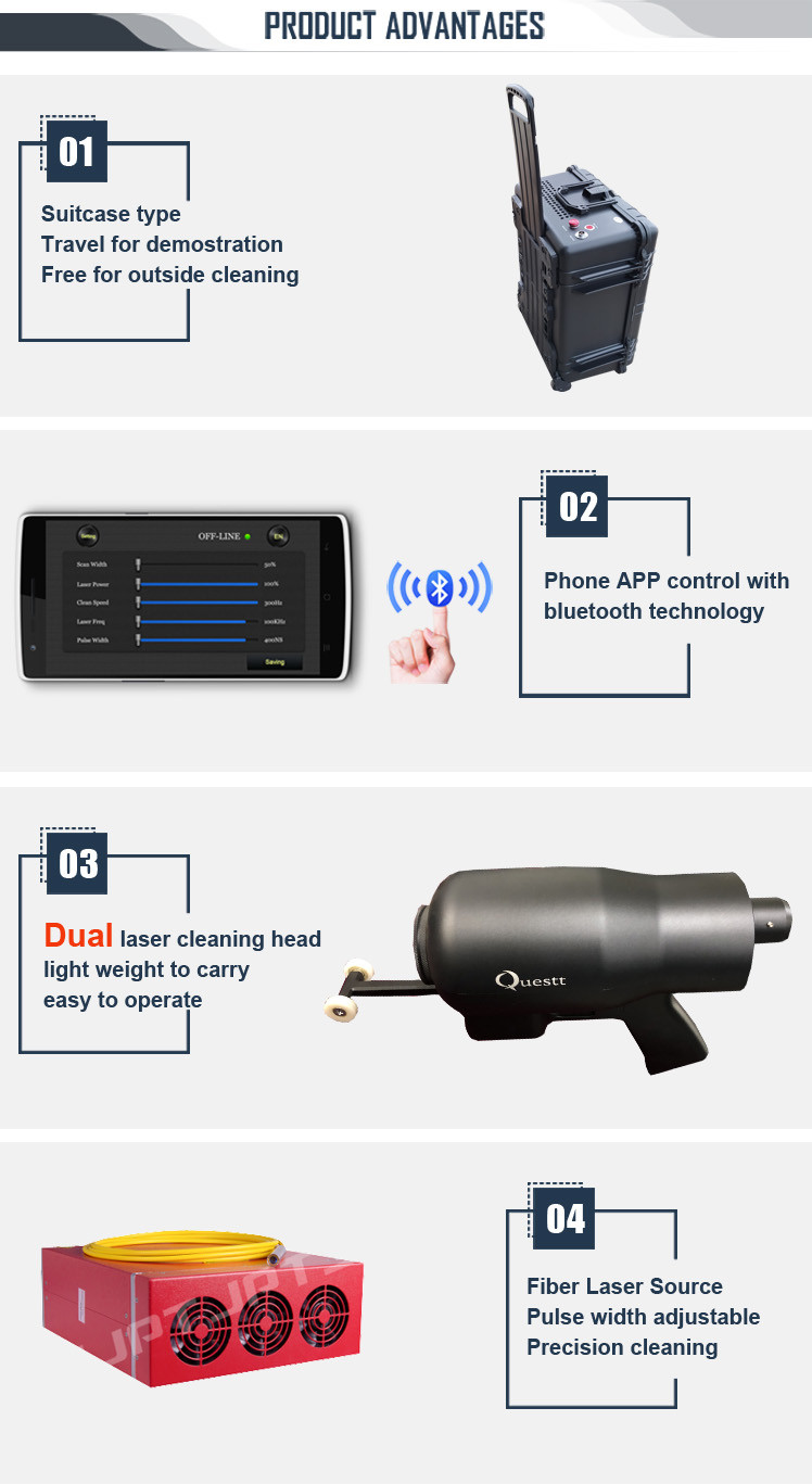 Rust Removal Laser Cleaning Machine 50w 100w 200w 500w 1000w