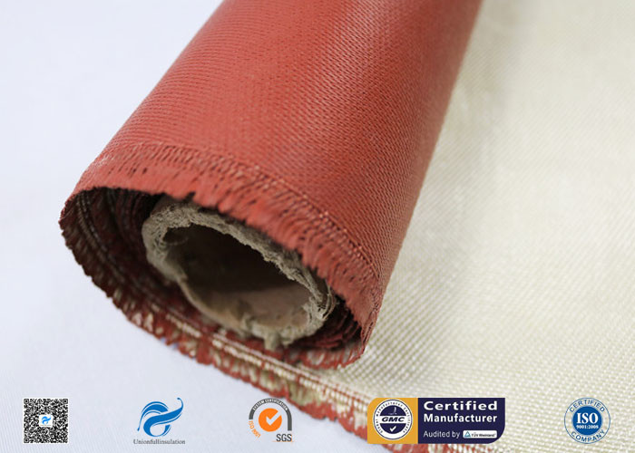 96% High Silica Cloth Coated With One Side Red Silicone For Fireproof