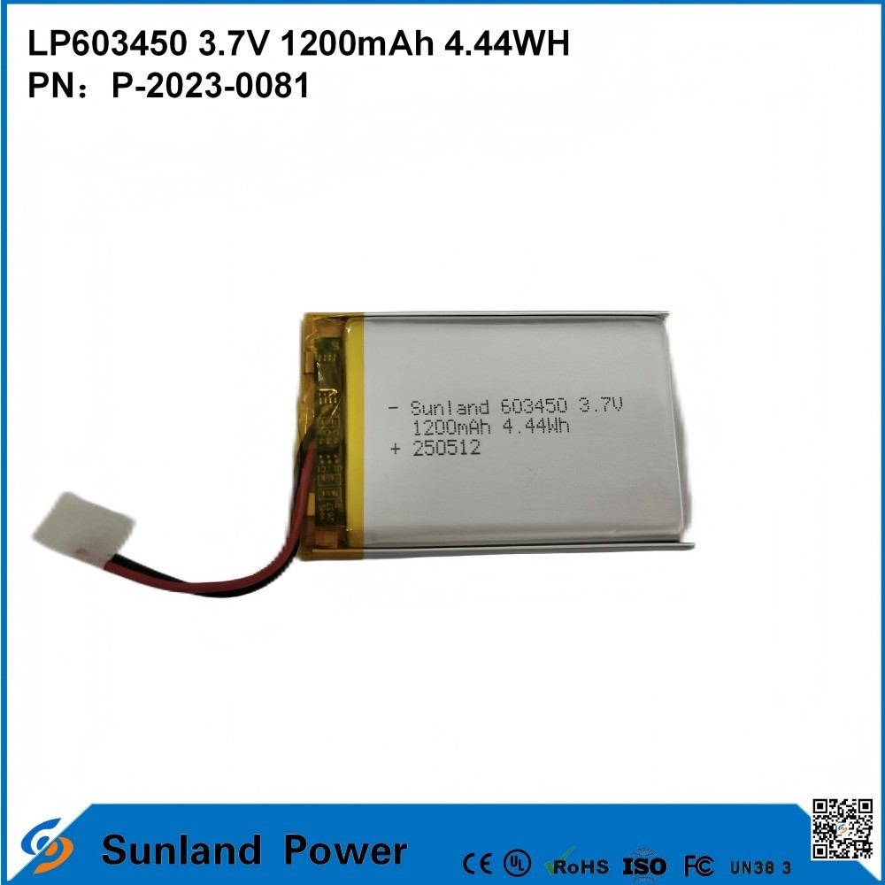 GP603450 Cell for Consumer Electronics and Medical Applications 1200mAh 3.7V UL & UN38.3 Certified In Stock and Customizable