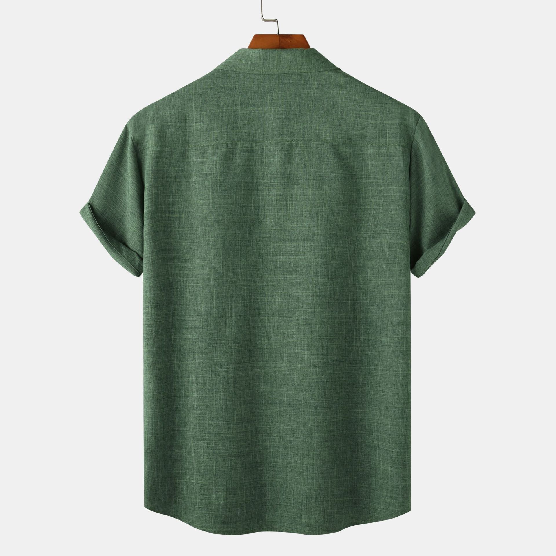 Summer Cotton Linen Men's Shirt Long Sleeve Large Size Color Plus Size DRESS SHIRTS