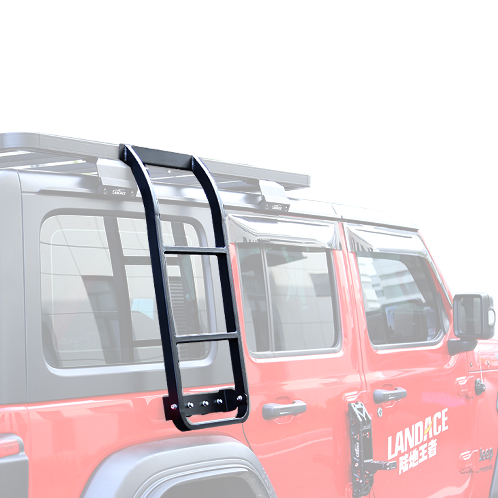 Black Universal Aluminum Roof Climbing Ladder for Offroad Car for Jeep Wrangler 4X4