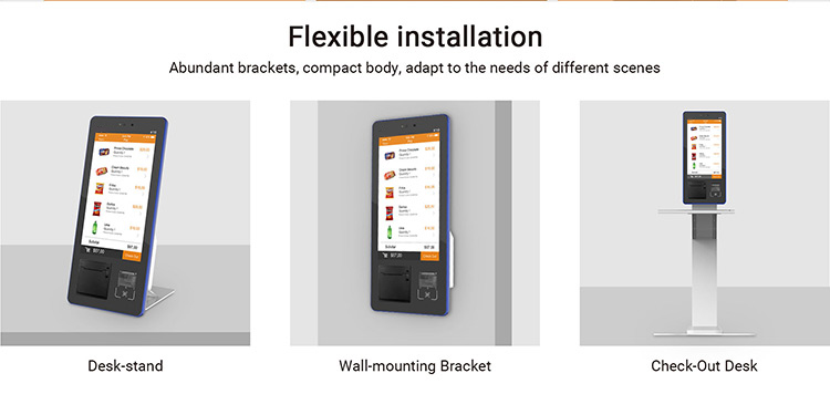 15.6 Inch Self Service Ordering Kiosk , Online Payment Machine for Restaurant