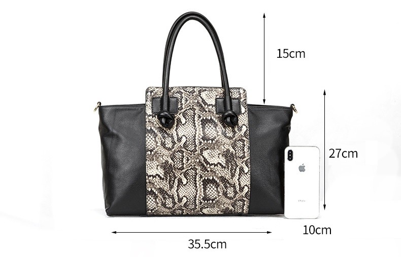 Snake OL Large Genuine Full Grain Leather Messenger Bag For Women