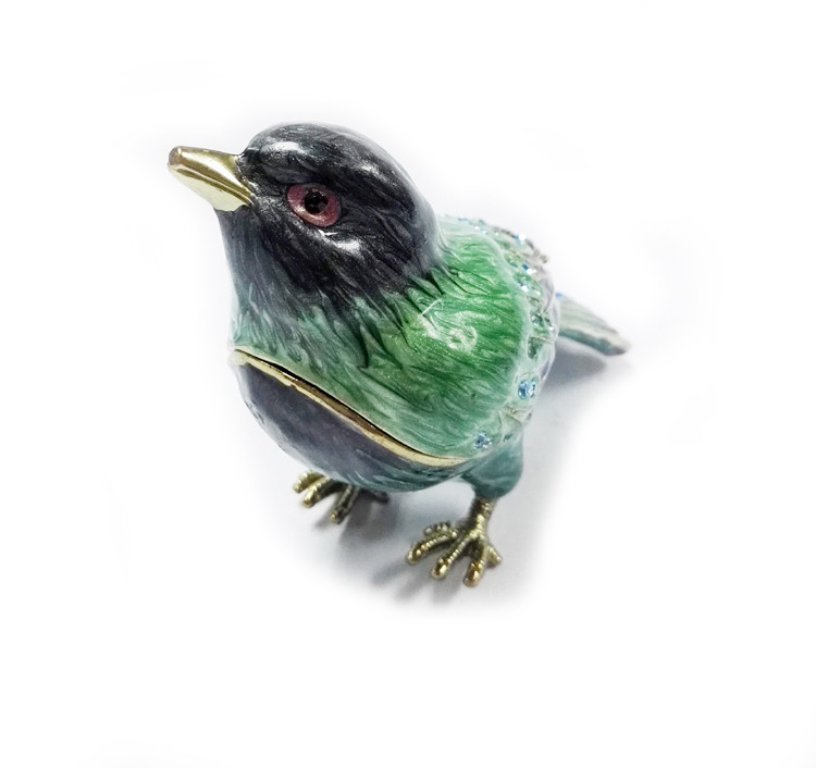 Animal Bird Trinket Box Animal Jewelry Box Blue Bird Metal trinket box