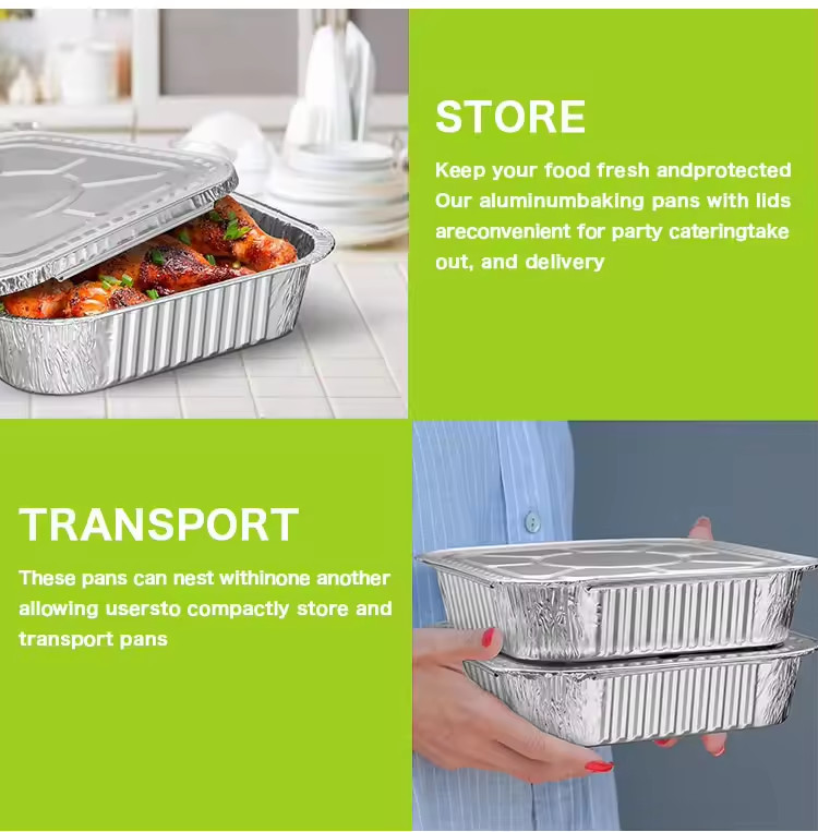 Aluminum Foil Baking Tray Disposable Fast Food Box Take Away Container