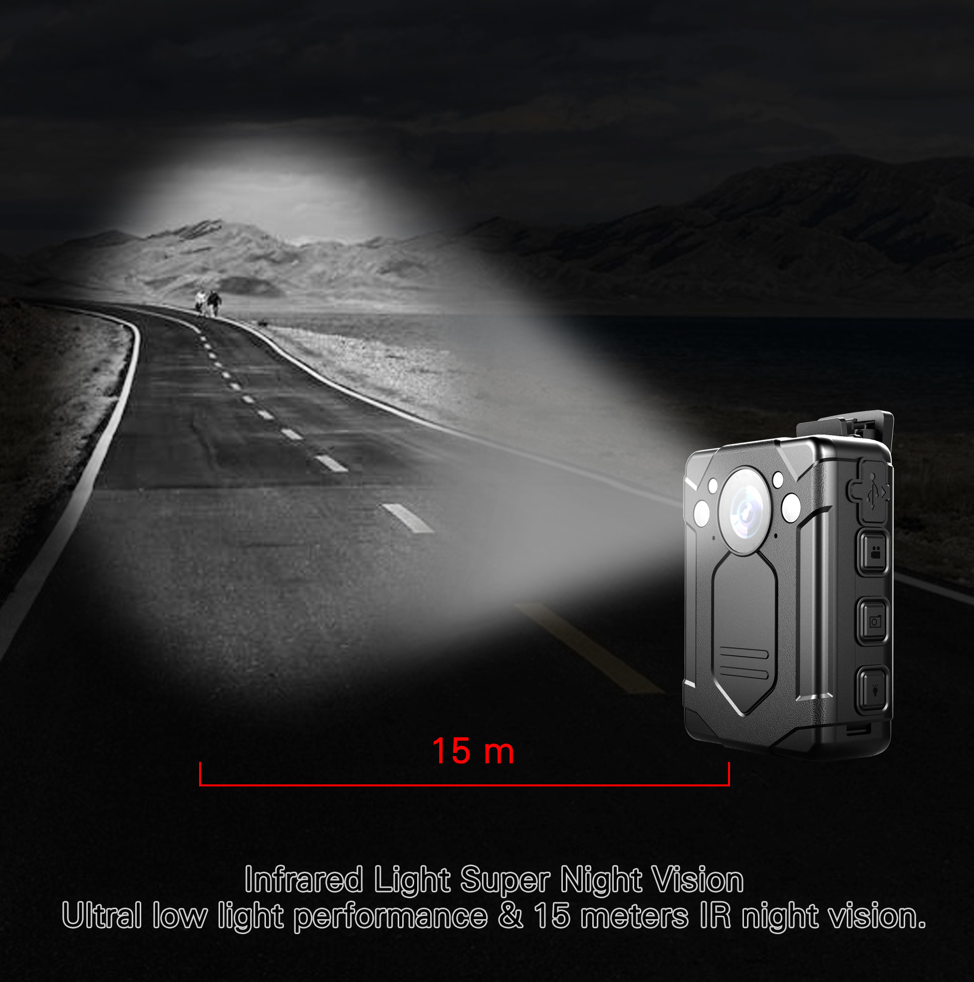 IP68 Portable Body Camera With Audio Recording Night Vision 32G 64G 128G Memory