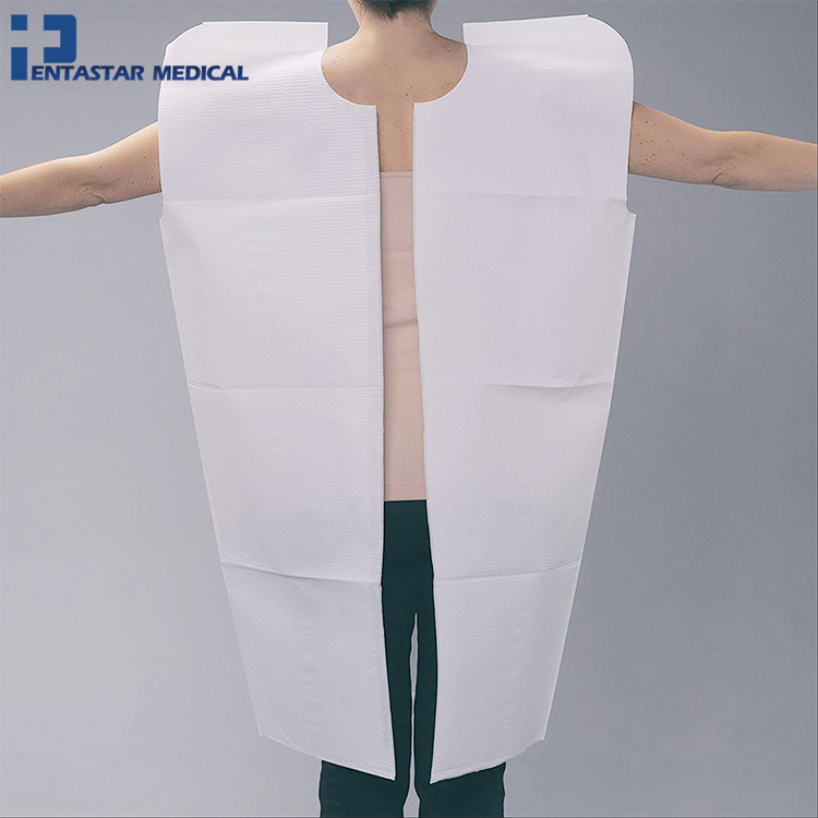 Single Use Paper Exam Gown Without Sleeve For Patient Use