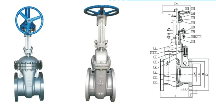 Standard ANSI Class 150 Stainless Steel Gate Valve with Handwheel and Metal Seat