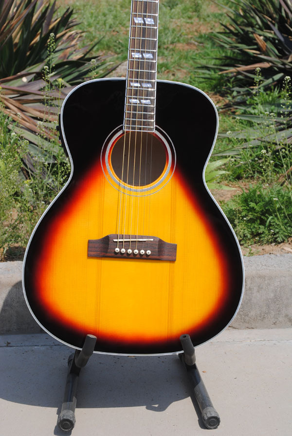 Free shipping sunburst J200 acoustic guitar,fishman EQ acoustic guitar