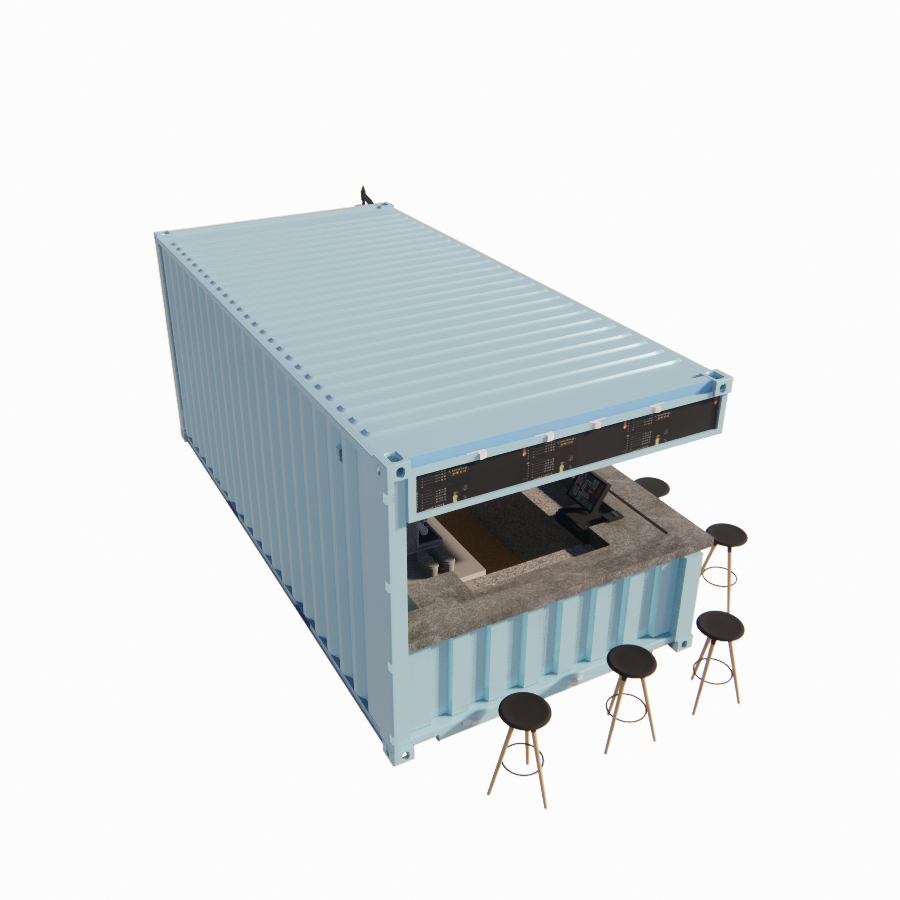 20ft Container Prefabricated Shops Stores Houses with Modern Design Style and 50/75/100mm Wave Sandwich Panel Wall