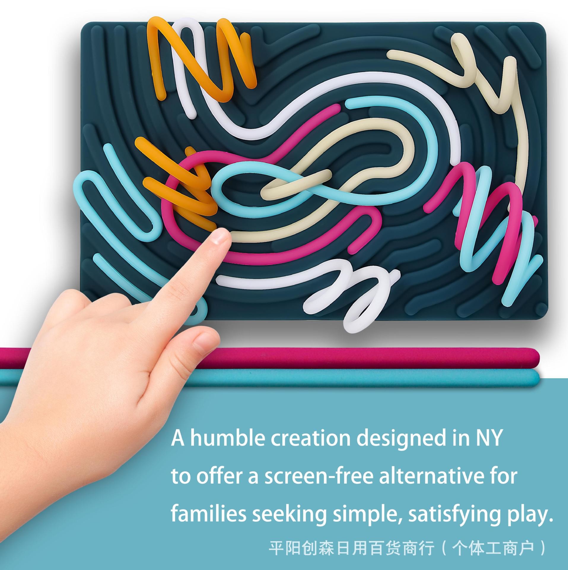 Silicone Sensory Activity Board For Kids Non-toxic 2in1 Double-Sided Design For Autism Sensory Fidget Toy