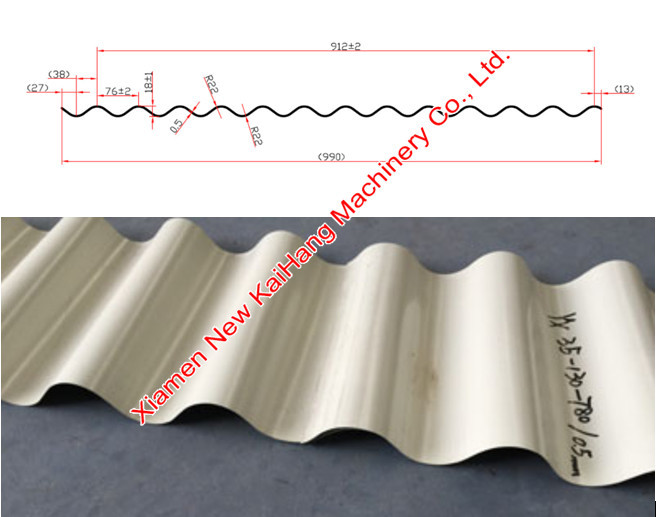 Big Wave Corrugated Roll Forming Machine With 780mm Cover Width CE Approved