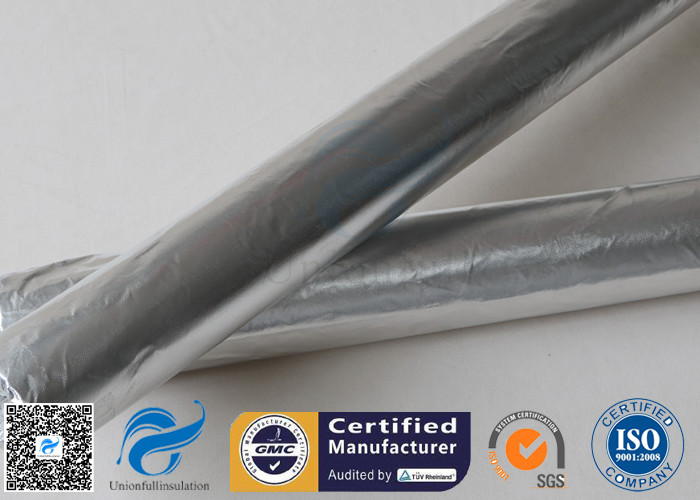 Silver Coated Fabric 430G 0.43MM Twill Aluminium Foil Fiberglass Pipe Insulation