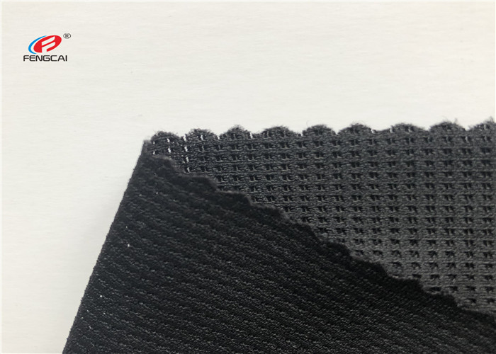 Black Color Sports Mesh Fabric 90% Nylon 10% Spandex Breathable For T - Shirts