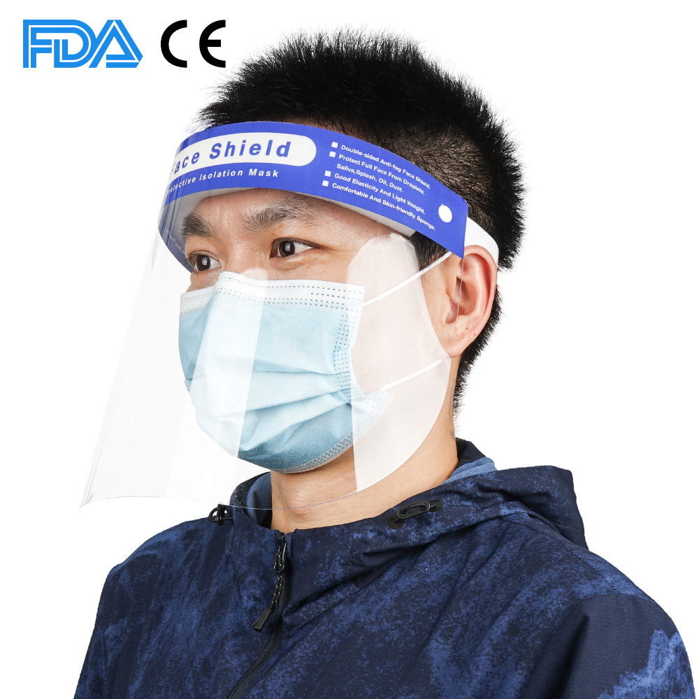Clear Wide Anti Fog Safety Face Shields , All-Round Protection Full Cover Face Shield