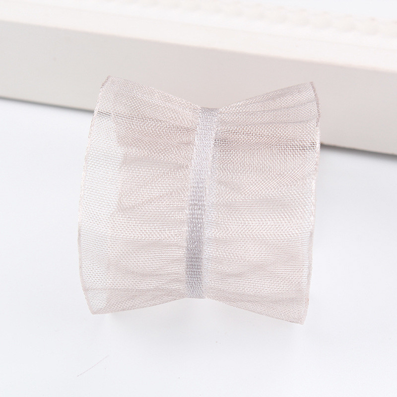 25mm|38mm Wrinkle Edge Polyester Organza Ribbon for DIY Hair Ribbon Bow