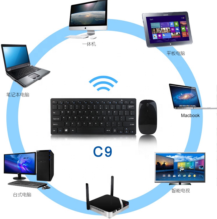 Home Office Slim Keyboard Mouse Set Wireless With Long Service Life