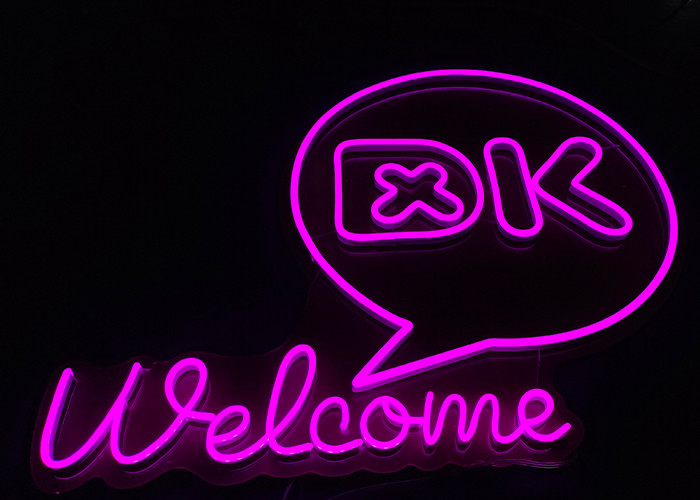 High Performance Welcome Custom Led Neon Signs Pink color 12v