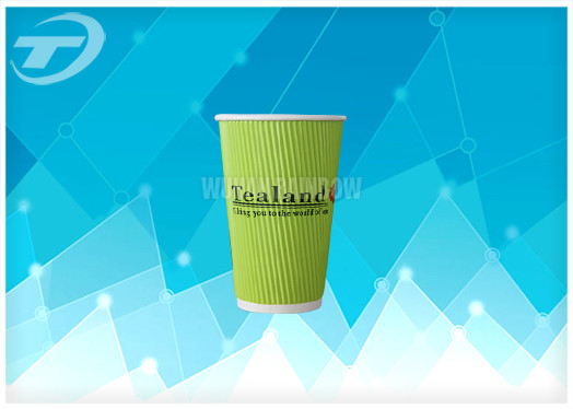 Anti - Slip Doubel Wall Disposable Paper Cups With Corrugated Paper Outside