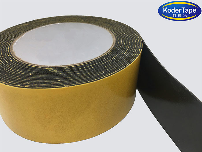 1-3mm Double Sided Adhesive Black PE Foam Tape With White Paper Core