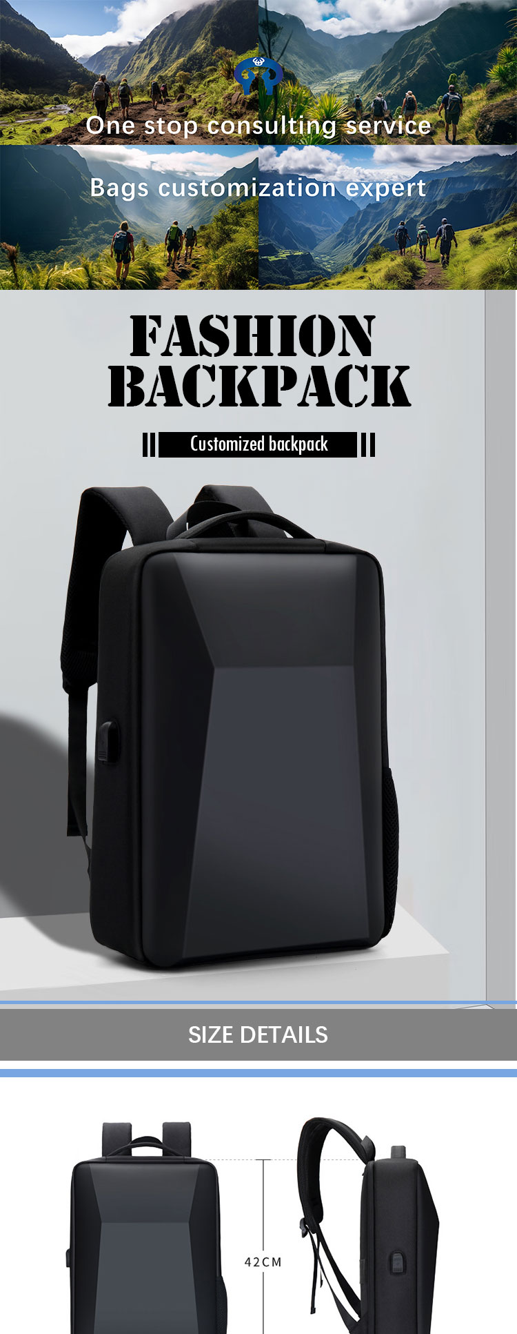 Sympathybag Custom Travel Smart Backpacks EVA Laptop Backpacks 16Inch With USB