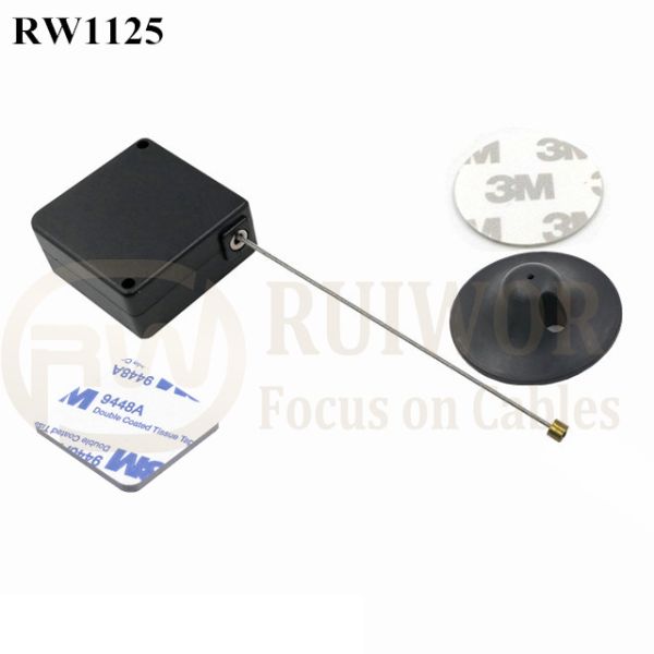RW1125 Square Retail Security Tether Plus Dia 38mm Circular Adhesive Plastic Plate
