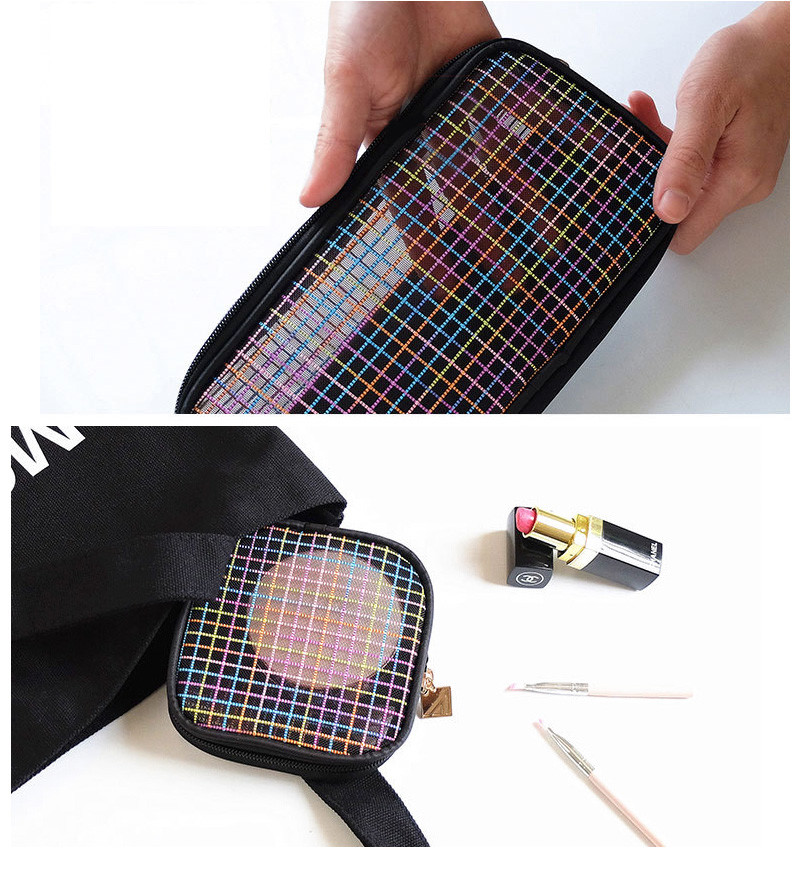 Travel Zipper Washing Mesh Polyester Cosmetic Bag