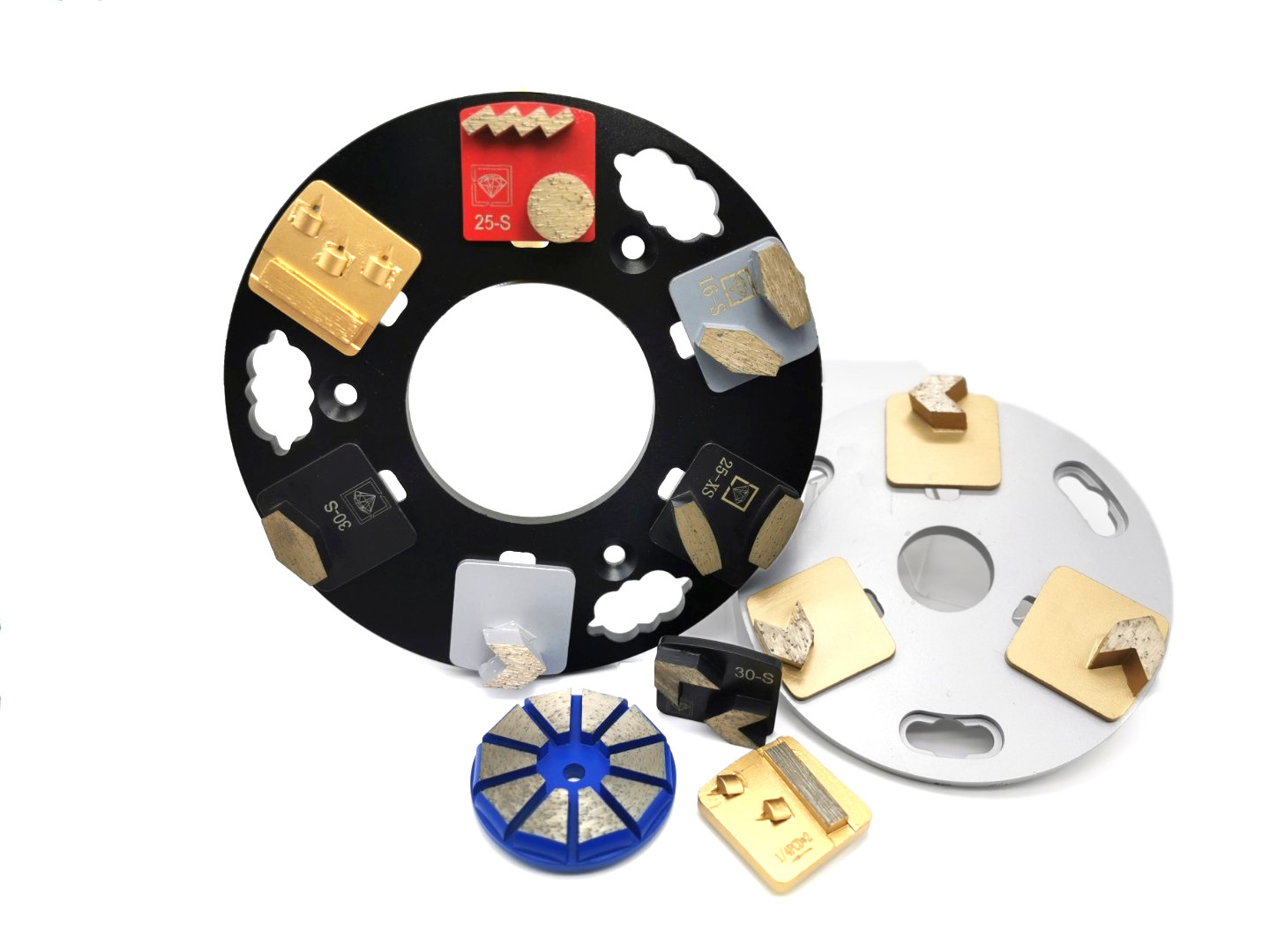 Single Round Segments Redi Lock Diamond Grinding Shoes for Husqvarna