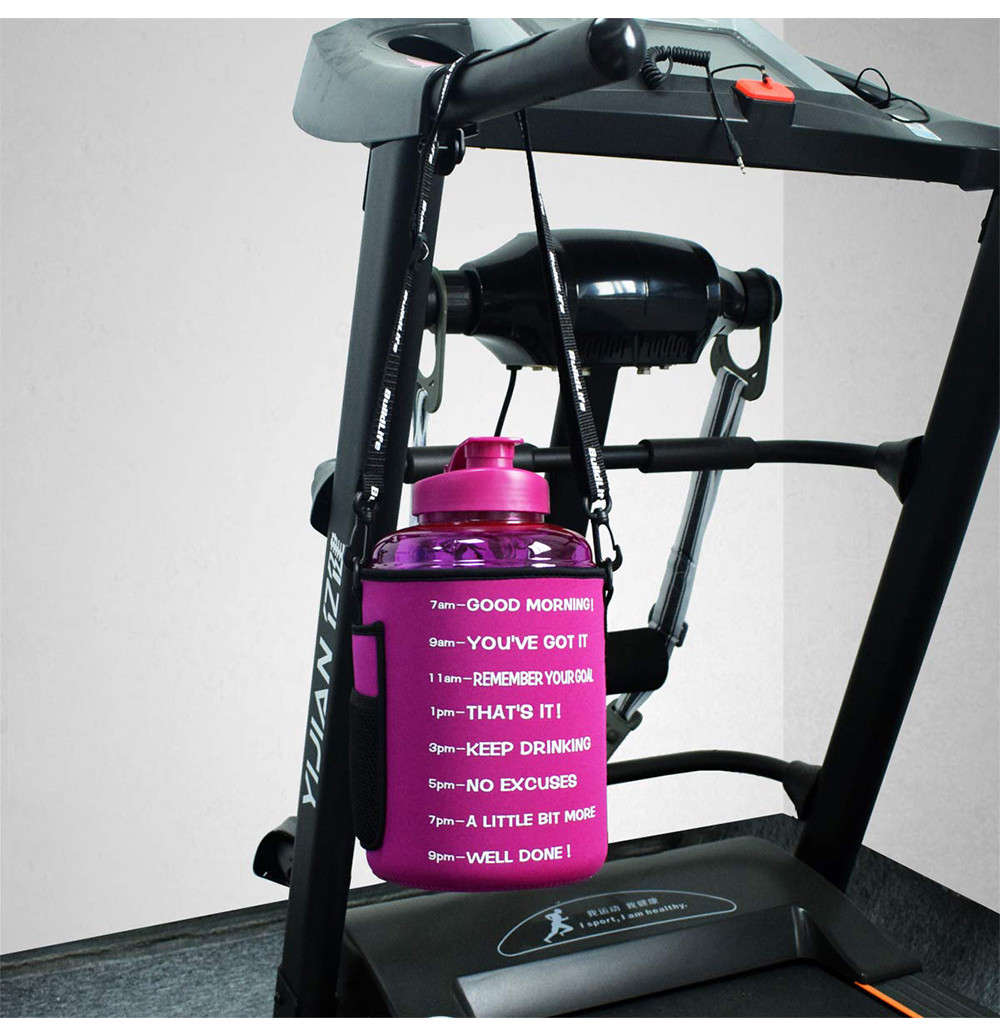 128oz Neoprene Glass Water Bottle Cooler Sleeve With Time Marker