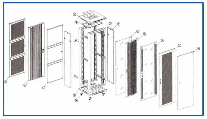 18U SPCC Server Rack Cabinet With Vented Door For Data Center