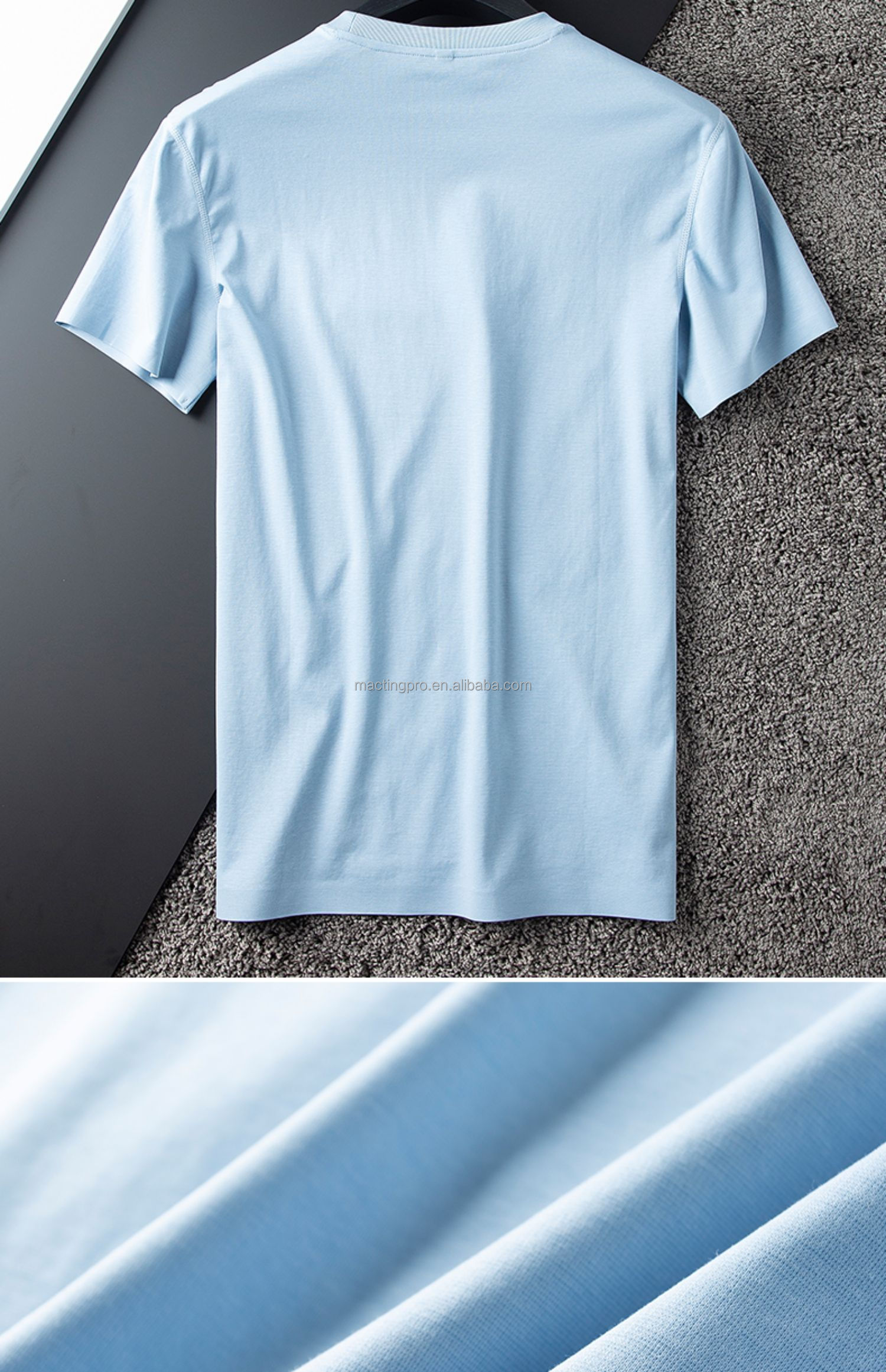 Custom 3D Embossed Logo Mercerized Cotton T-Shirt for Men in Colorful or Quantity 1000