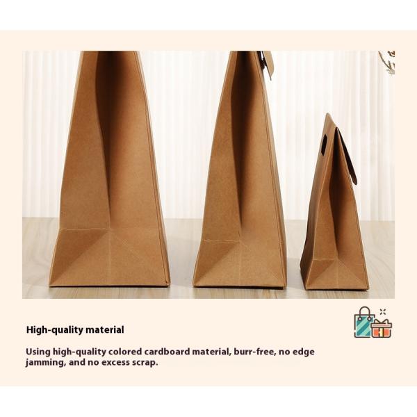 Wholesale Customizable Candy Kraft Paper Bag Solid Color Flip Cover Handbag with LOGO Gift Paper Bag