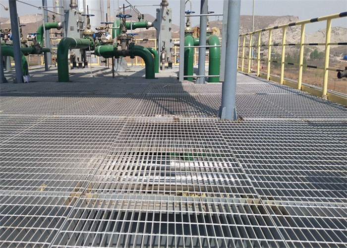 Oil Platform Industrial Steel Grating Skid Resistance Galvanised Driveway Grates
