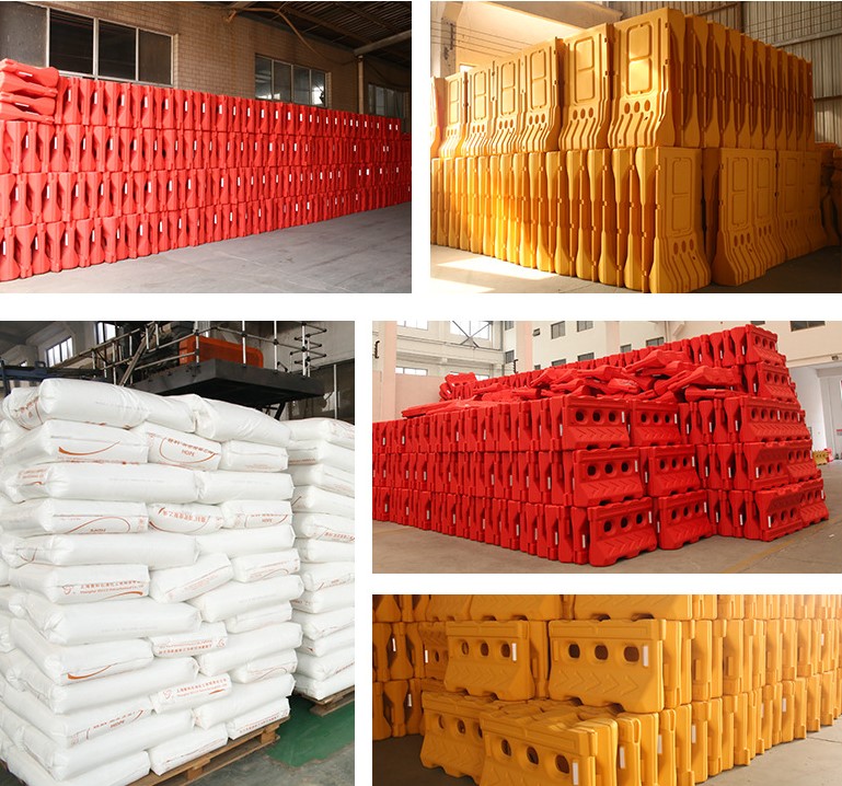 2M PE T Shape Red Yellow Water Filled Plastic Road Traffic Barrier For Road Safety