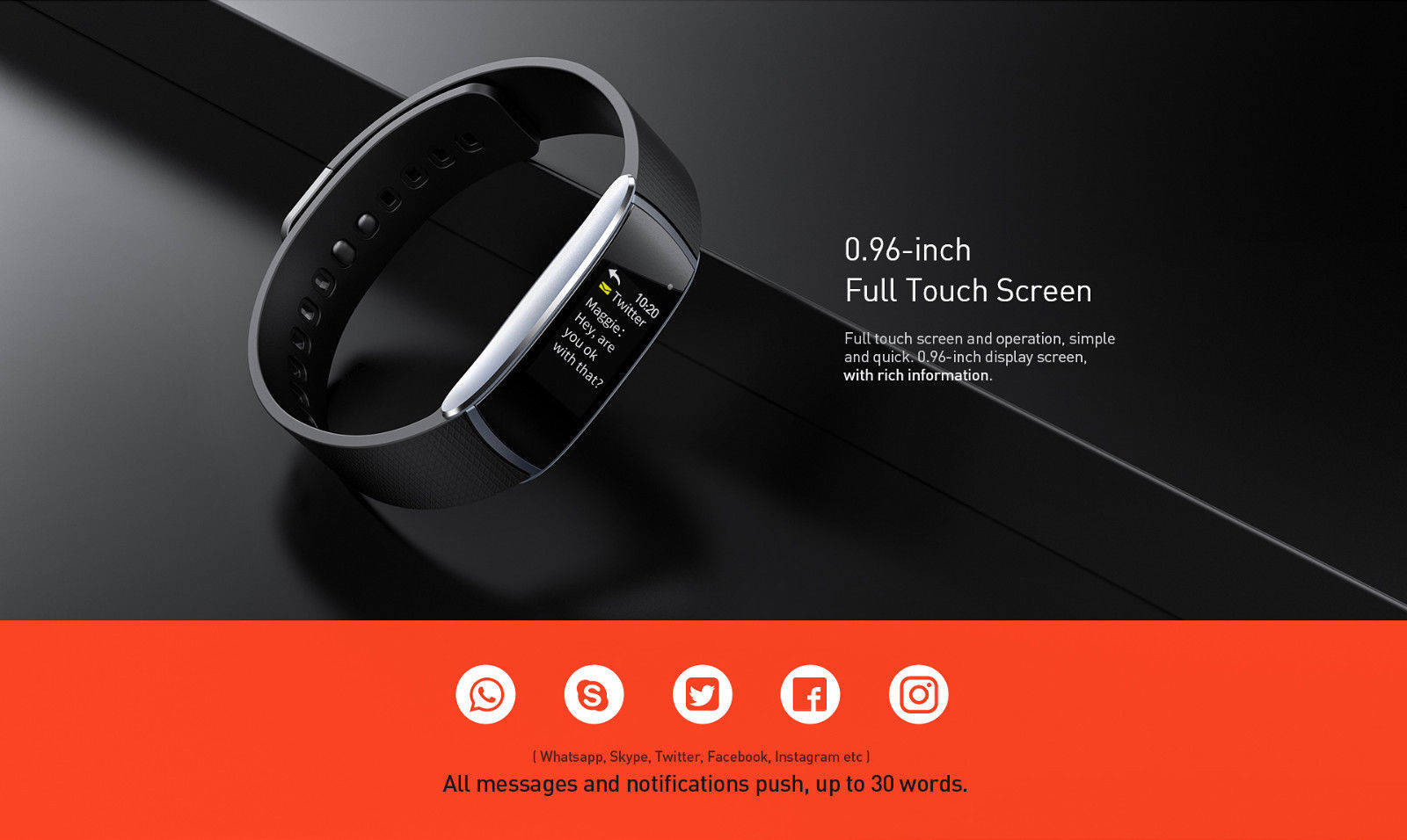 0.96 Inch TFT Color Screen Bluetooth Smart Bracelet
