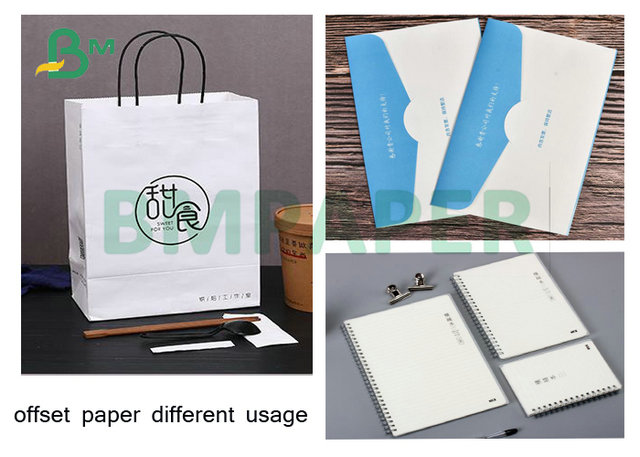 200gr 250gr 300gr 95% Opacity Roll Offset Paper White For Clothes Shopping Bag 